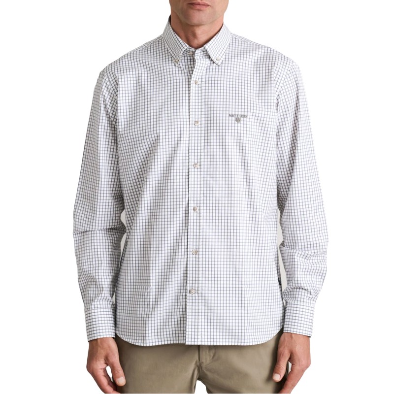 Navy & Green Shirt Comfort Fit-Grey/Ochre Navy & Green Shirt Comfort Fit-Grey/Ochre