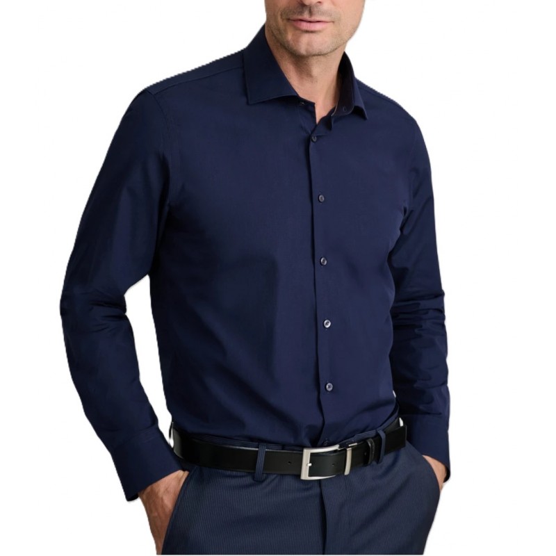 Navy & Green Shirt Comfort Fit-Dark Blue Navy & Green Shirt Comfort Fit-Dark Blue