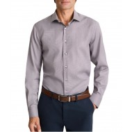 Navy& Green Shirt Pied De Poule Jacquard Comfort Fit-Burgundy/Ice