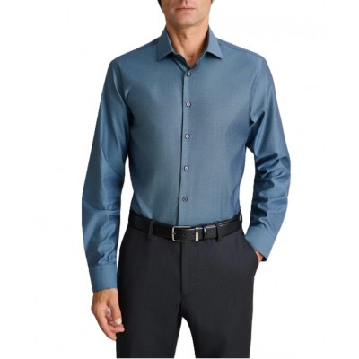 Navy & Green Shirt Two Tone Comfort Blue-Shadow Blue