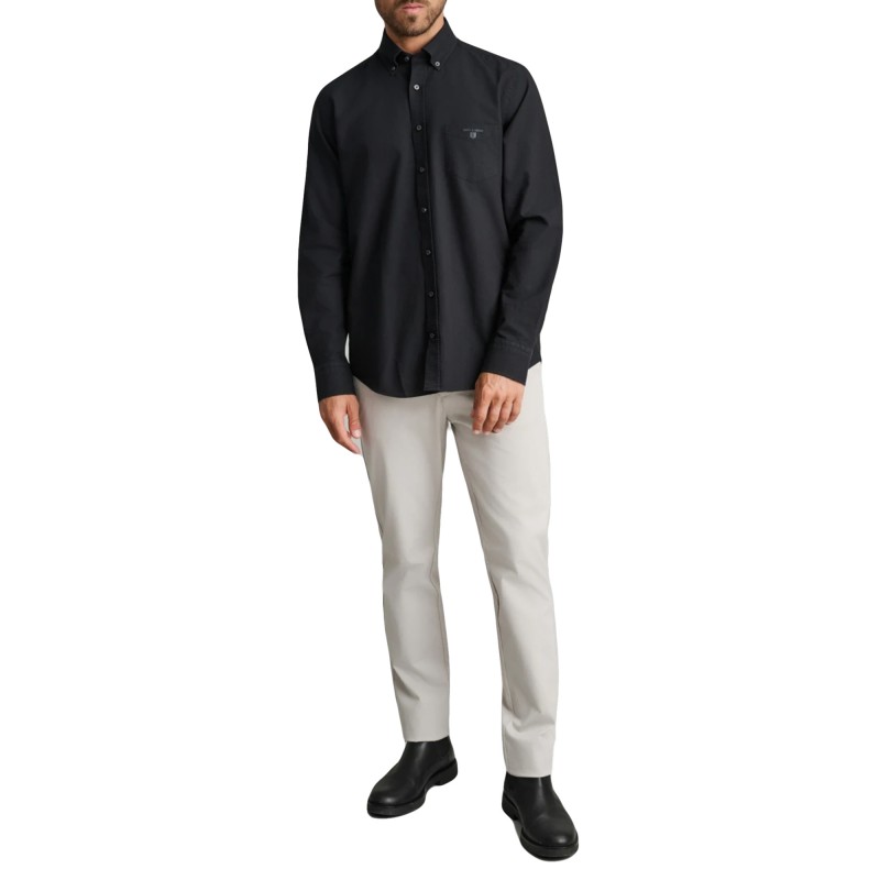 Navy & Green Shirt Comfort Fit Chest Pocket-Midnight Black