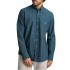 Navy & Green Shirt Comfort Fit Chest Pocket-Petrol