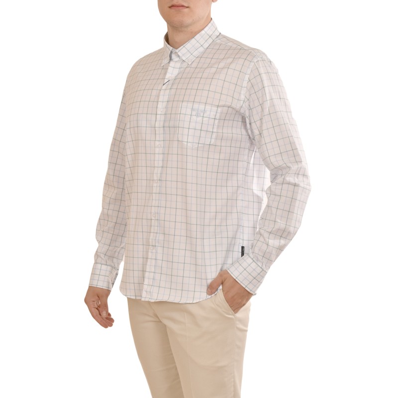 Navy & Green Comfort Fit Two Ply Shirt-White/Petrol/LT Blue Navy & Green Comfort Fit Two Ply Shirt-White/Petrol/LT Blue