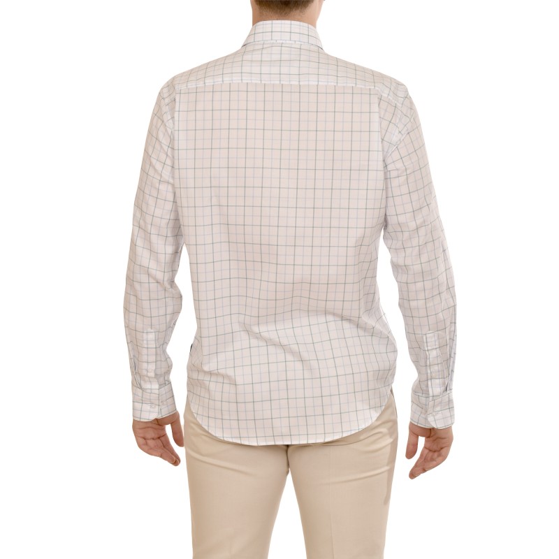 Navy & Green Comfort Fit Two Ply Shirt-White/Petrol/LT Blue Navy & Green Comfort Fit Two Ply Shirt-White/Petrol/LT Blue