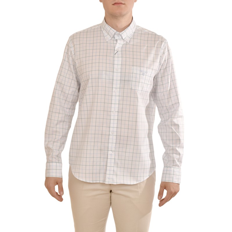 Navy & Green Comfort Fit Two Ply Shirt-White/Petrol/LT Blue Navy & Green Comfort Fit Two Ply Shirt-White/Petrol/LT Blue