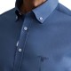 Navy & Green Shirt Comfort Fit Stretch-Dark Avio