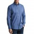 Navy & Green Shirt Comfort Fit Stretch-Dark Avio