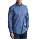 Navy & Green Shirt Comfort Fit Stretch-Dark Avio