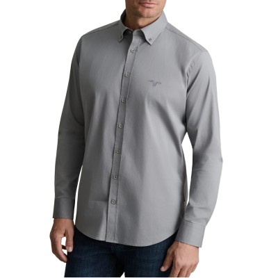 Navy & Green Shirt Comfort Fit Stretch-Frost Grey
