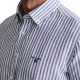 Navy & Green Shirt Comfort Fit Cotton Linen-Dirty Blue/White