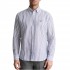 Navy & Green Shirt Comfort Fit Cotton Linen-Dirty Blue/White
