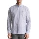 Navy & Green Shirt Comfort Fit Cotton Linen-Dirty Blue/White