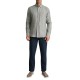 Navy & Green Shirt Comfort Fit Pure Linen-Silver Green