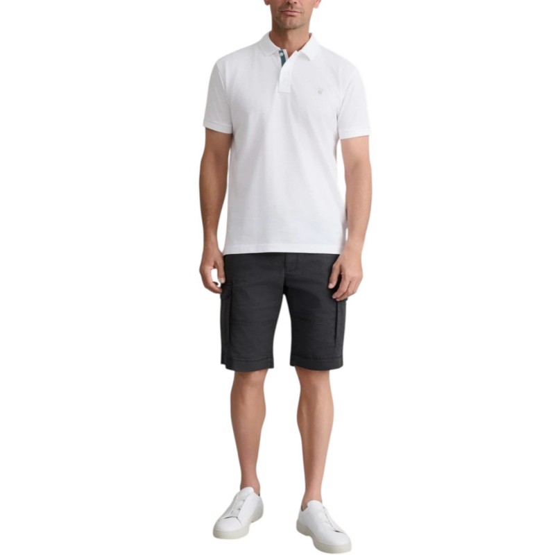 Navy & Green Bermuda Cargo With Belt-Black Navy & Green Bermuda Cargo With Belt-Black