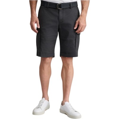 Navy & Green Bermuda Cargo With Belt-Black