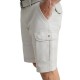 Navy & Green Bermuda Cargo With Belt-Cool Grey Navy & Green Bermuda Cargo With Belt-Cool Grey