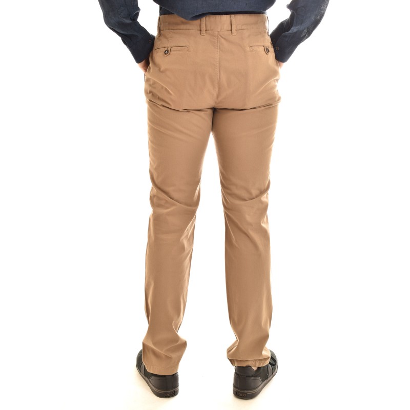 Navy & Green Trousers Modern Fit Without Pleates-Camel
