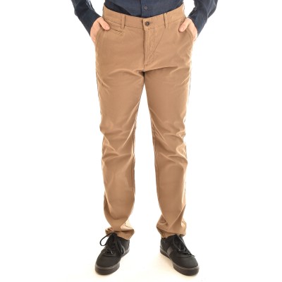Navy & Green Trousers Modern Fit Without Pleates-Camel