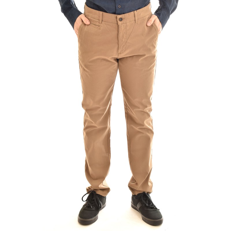 Navy & Green Trousers Modern Fit Without Pleates-Camel