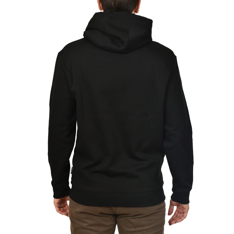 Navy & Green Puffy Logo Hoodie Sweatshirt-Black Navy & Green Puffy Logo Hoodie Sweatshirt-Black