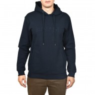 Navy & Green Puffy Logo Hoodie Sweatshirt-Marine Blue