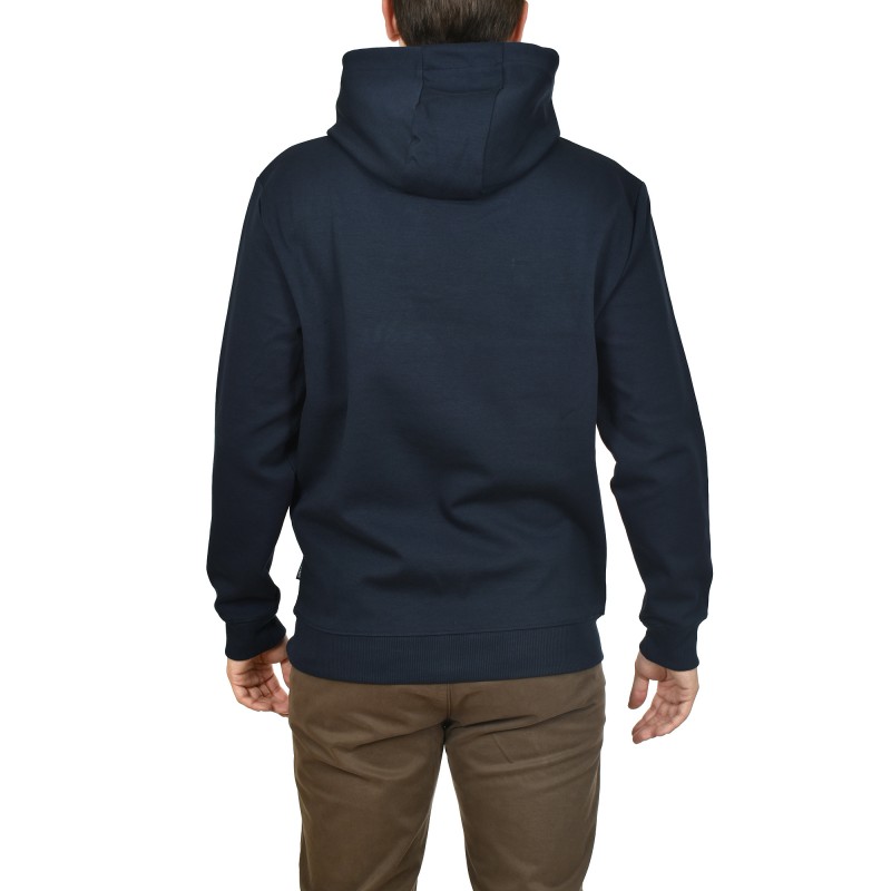 Navy & Green Puffy Logo Hoodie Sweatshirt-Marine Blue