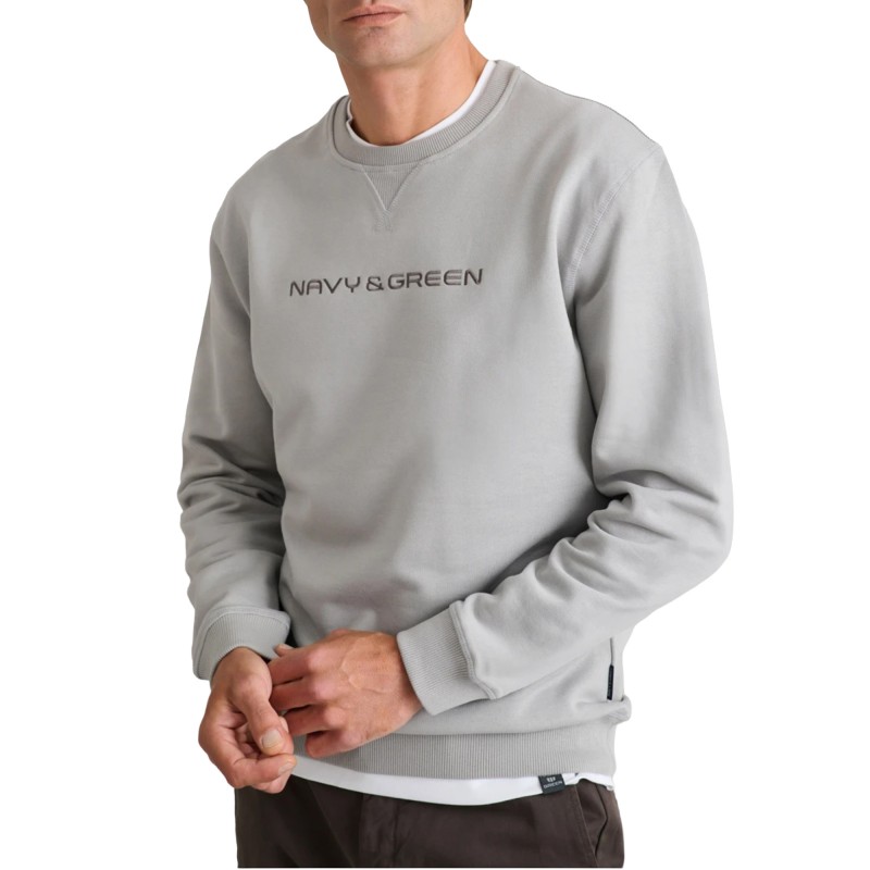 Navy & Green Sweatshirt Crewneck-Grey Stone Navy & Green Sweatshirt Crewneck-Grey Stone