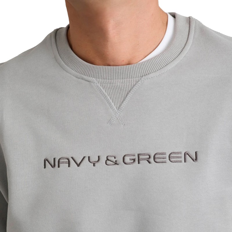 Navy & Green Sweatshirt Crewneck-Grey Stone Navy & Green Sweatshirt Crewneck-Grey Stone