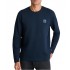 Navy & Green T-Shirt Long Sleeve Light Brushed-Marine Blue