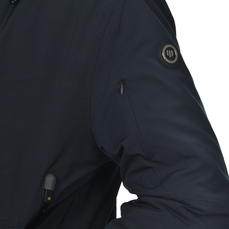 Navy & Green Parka Jacket-Dark Blue