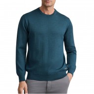 Navy & Green Knitted Necklace Merino-Deep Atlantic