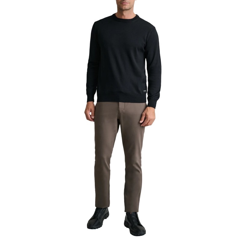 Navy & Green Sweater Knit Crewneck-Black Ink Navy & Green Sweater Knit Crewneck-Black Ink