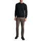 Navy & Green Sweater Knit Crewneck-Black Ink Navy & Green Sweater Knit Crewneck-Black Ink