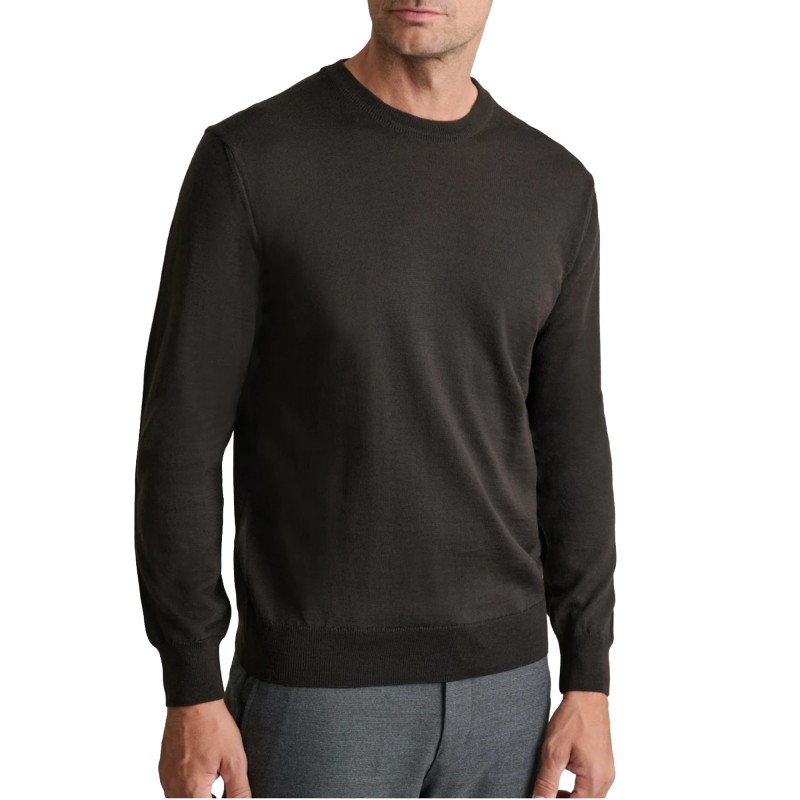 Navy & Green Sweater Knit Crewneck-Dark Coffee Navy & Green Sweater Knit Crewneck-Dark Coffee