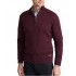 Navy & Green Sweater Cable Knit Half Zip-Dark Bordeaux