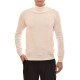 Navy & Green Basic Turtleneck Sweater-Off White Navy & Green Basic Turtleneck Sweater-Off White