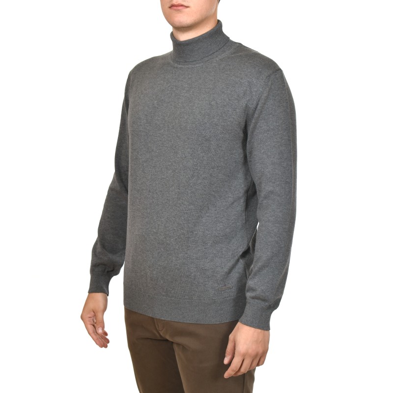 Navy & Green Turtleneck Sweater-Leaden Grey Navy & Green Turtleneck Sweater-Leaden Grey