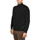Navy & Green Turtleneck Sweater-Black Navy & Green Turtleneck Sweater-Black