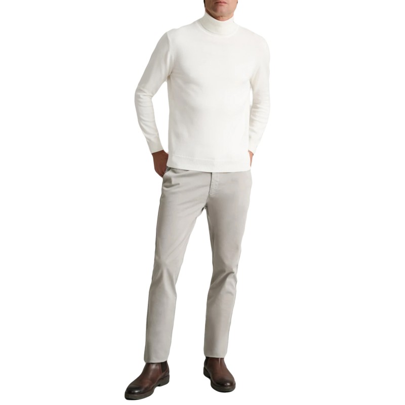 Navy & Green Turtleneck Sweater-Off White Navy & Green Turtleneck Sweater-Off White