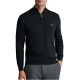 Navy & Green Sweater Half Zip Cotton-Black