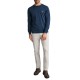 Navy & Green Sweater Long Sleeve Knit-Dark Petrol