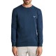 Navy & Green Sweater Long Sleeve Knit-Dark Petrol
