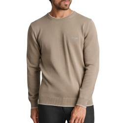 Navy & Green Sweater Long Sleeve Knit-Simply Taupe