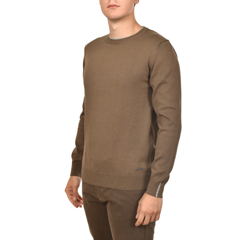 Navy & Green Knit Sweater-Kangaroo