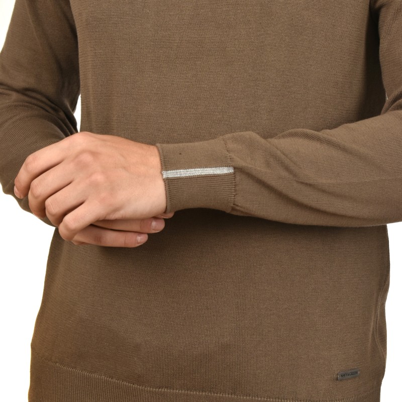 Navy & Green Knit Sweater-Kangaroo