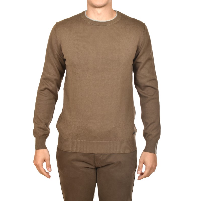 Navy & Green Knit Sweater-Kangaroo