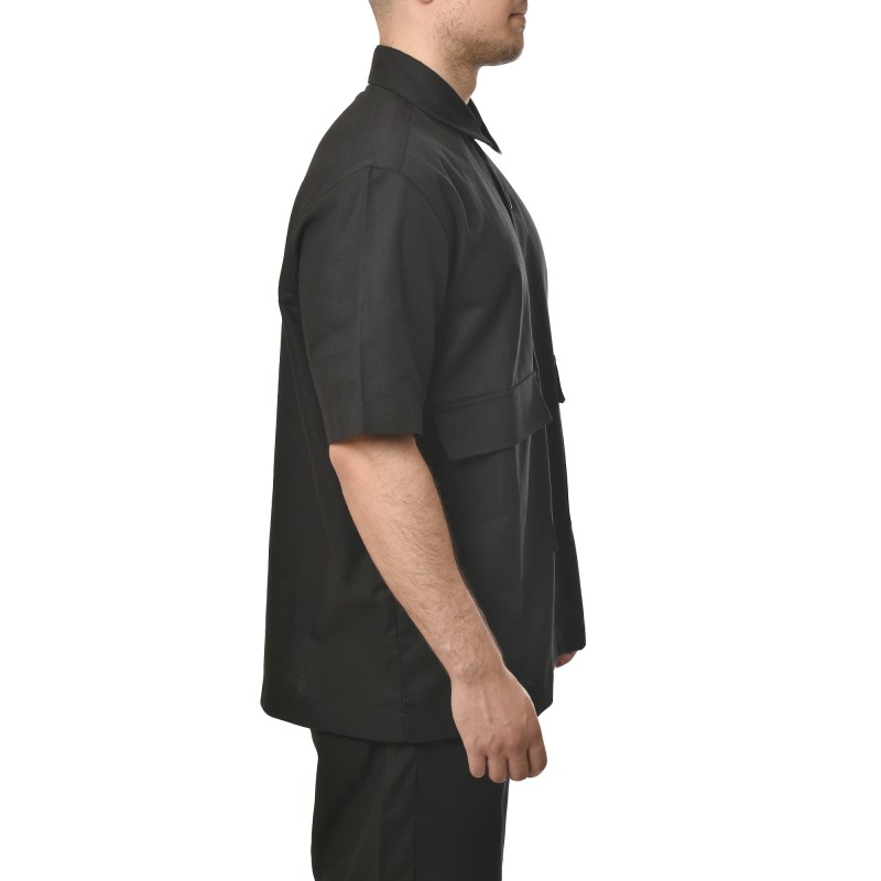 Diverse Shirt Casual Relaxed Fit With Pockets-Black