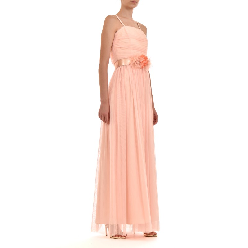 Allure Dress Maxi Tulle & Belt-Salmon
