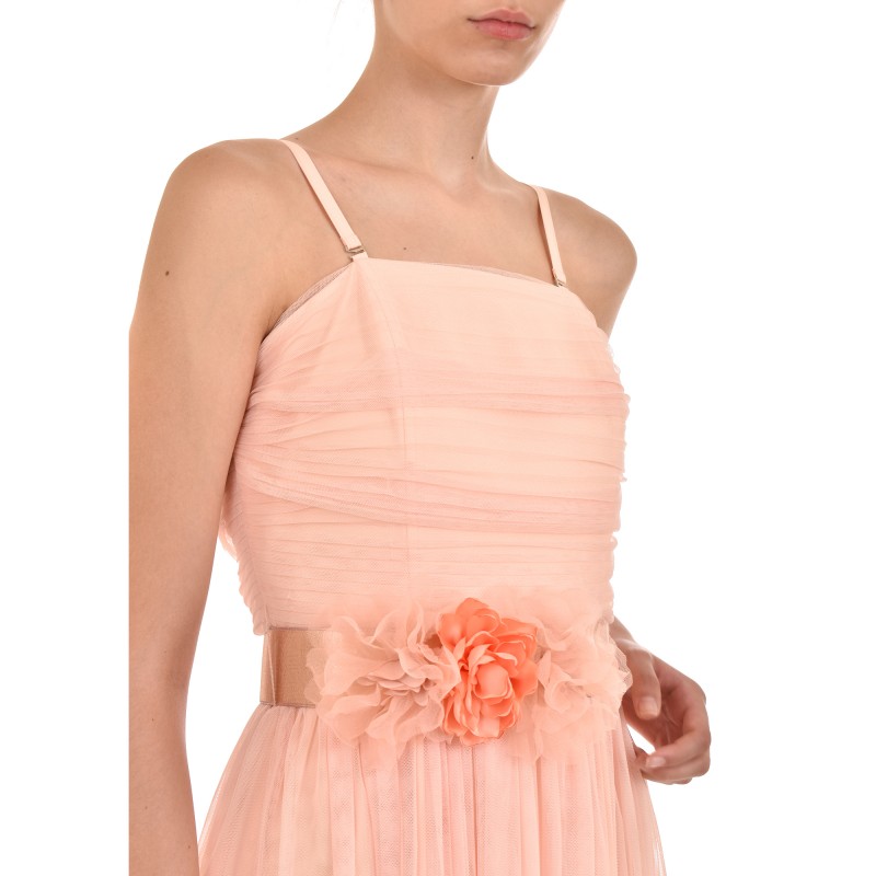Allure Dress Maxi Tulle & Belt-Salmon