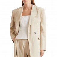 Marella Mllcampale Blazer Stretch Viscose Blend Twill-Beige